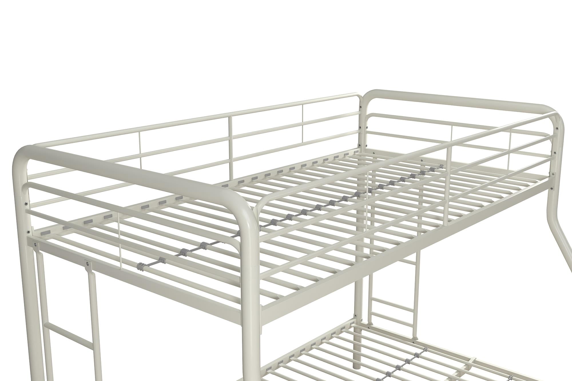 DHP Dusty Twin over Full Metal Bunk Bed with Secured Ladders, Off White