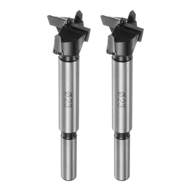 Uxcell 2-Pack Broca Forstner para Trabajos en Madera, 29/32in (23mm) Punta de Carburo Cortador de Vástago Redondo para Abrir Agujeros en Madera