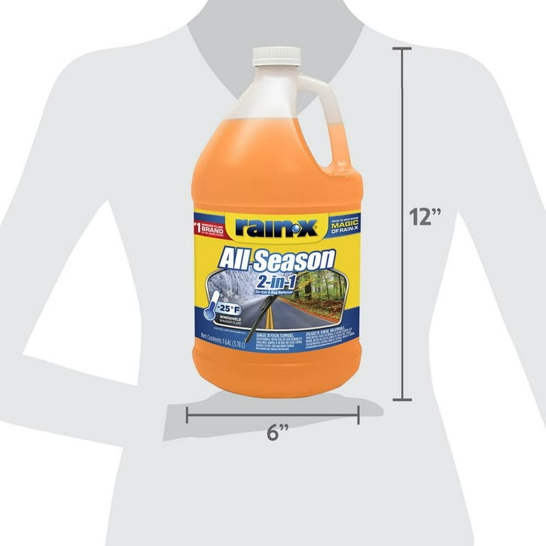 Rain-X, Windshield Washer Fluid, 2-In-1 All Season -25F, 6 Pack