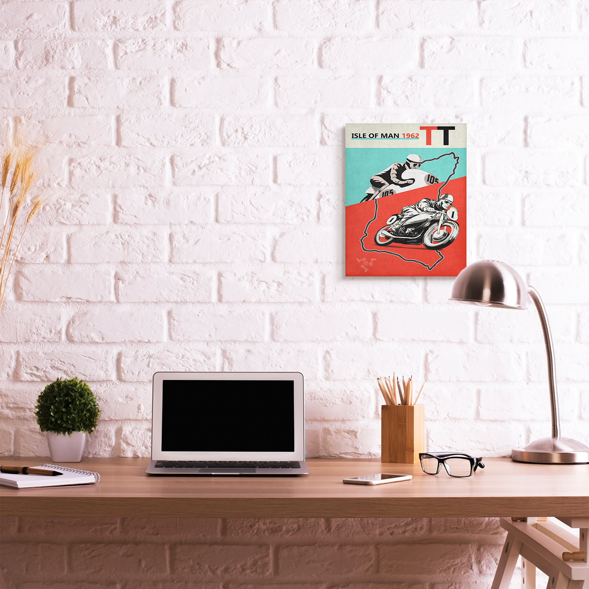 Stupell Industries European Grand Prix Vintage Advertisement Motorcycle Race Canvas Wall Art by Mark Rogan