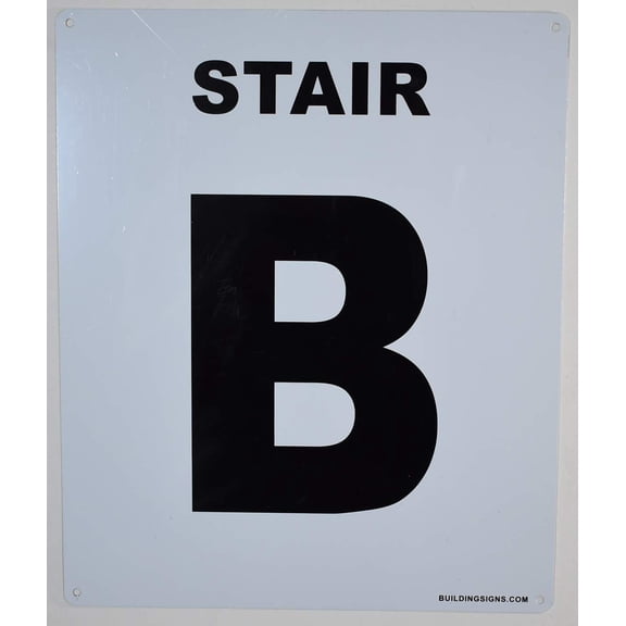 Stair B Sign (White, Rust Free Aluminium 10X12)-Grand Canyon Line(ref-2022-4)