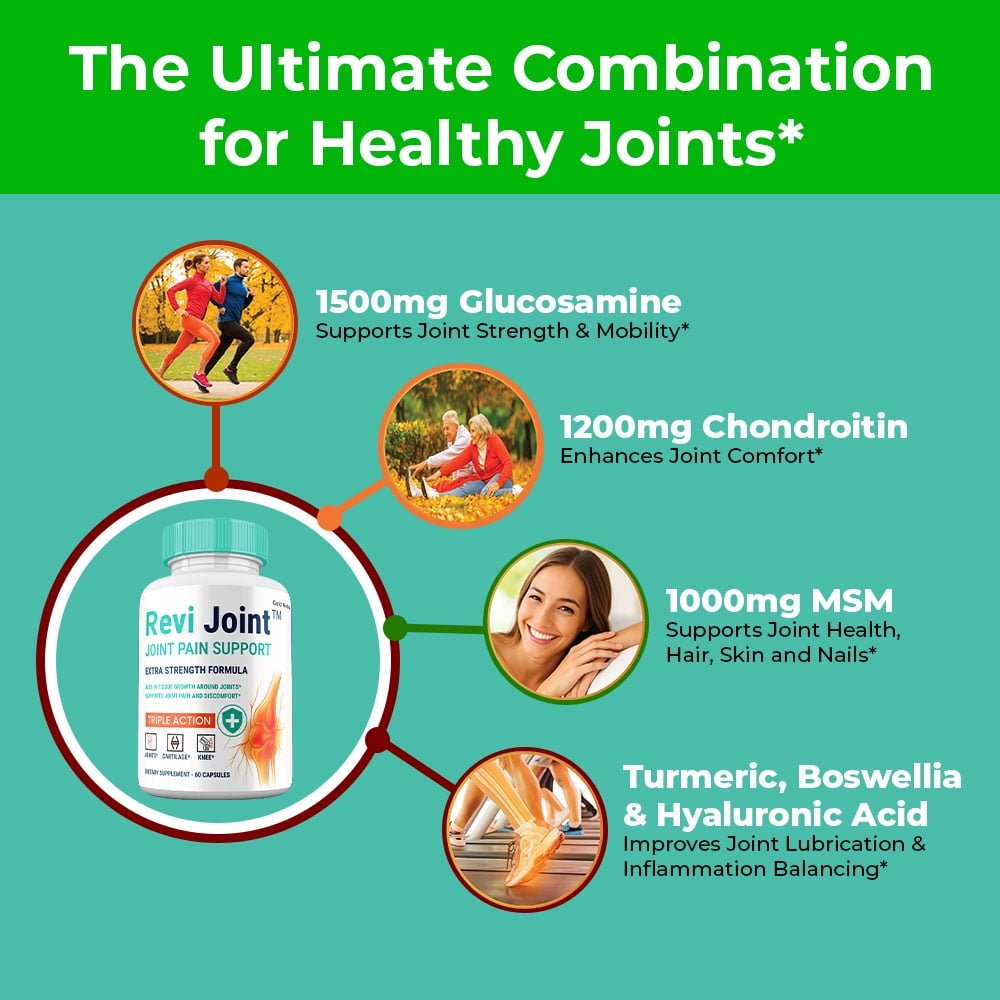 Revi Joint Capsules, Joint Support Supplement, ReviJoint All-Natural Pills Maximum Strength, 30 Day Supply (3 Pack)