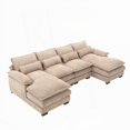 thumbnail image 6 of Modern Chenille U-shaped Sofa with Solid Wood Frame (110.63*56.69*31.89inch), 6 of 24