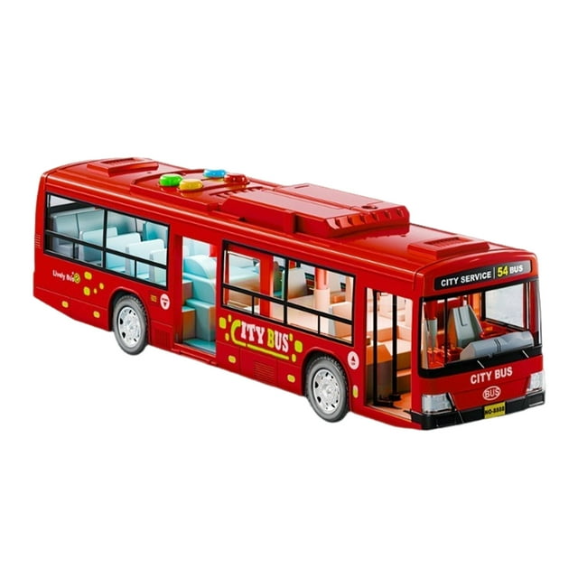 VONKY Exciting Bus Toy For Kids Simulation Of Real Bus Scene And Interactive Features Realistic Sound red