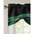 thumbnail image 3 of Tie Up Valance Curtain for Kitchen,Green Marble Stripes Gold Foil Rod Pocket Short Curtains Adjustable Tie-Up Shade Valances,Abstract Geometric Window Treatment for Bathroom Living Room Bedroom, 3 of 8