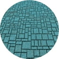 thumbnail image 1 of Ahgly Company Machine Washable Indoor Round Transitional Dark Turquoise Green Area Rugs, 8' Round, 1 of 7