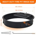 thumbnail image 3 of Fire Pit Ring Insert 36 inch, Outdoor Fire Pit Liner Round Solid Steel Fire Ring with Cooking Grate, Heavy Duty Metal Steel Firepit Rings for Outside Wood Burning DIY Camping Patio Yard Garden, Black, 3 of 7