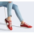 thumbnail image 3 of LUCKY STEP Stylish Star Low Top Lace Up Sneaker Comfort Walking Shoes,Red Glitter,Womens, 3 of 10