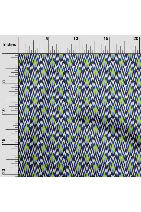 Viscose Chiffon Fabric Zig Zag Flame Stitch_Printed Fabric 1 Yard 42 Inch Wide