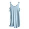 thumbnail image 2 of QUINDOS Plus Size Pajamas for Women Mid Length Sleeveless Nightgowns for Women Strap Pleated Sleep Dress Casual Pirnt Crew Neck Loose Sleepwear Night Dress, 2 of 7