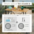 thumbnail image 2 of Sophia & William 55" Rectangular Metal Outdoor Patio Wood-like Bar Height Table for 4 with Umbrella Hole, 2 of 6