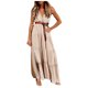 thumbnail image 1 of Mono de color sólido para mujer, falda corta, sexy, sin hombros, cintura, vestido sin mangas Fridja  hjkh6478, 1 of 9