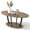 Red Oak, variant on Manora 2-Tier Oval Coffee Table with Storage Shelf for Living Room Bedroom, Red Oak Wood Grain and Black Metal