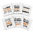 thumbnail image 1 of Inkdotpot Set of 6 Drink Coasters DecorativeNon,SlipCork Base4-inch Square PrintedCoastersEasy Clean- Quotes, 1 of 8