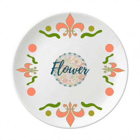 

line flower paint Flower Ceramics Plate Tableware Dinner Dish