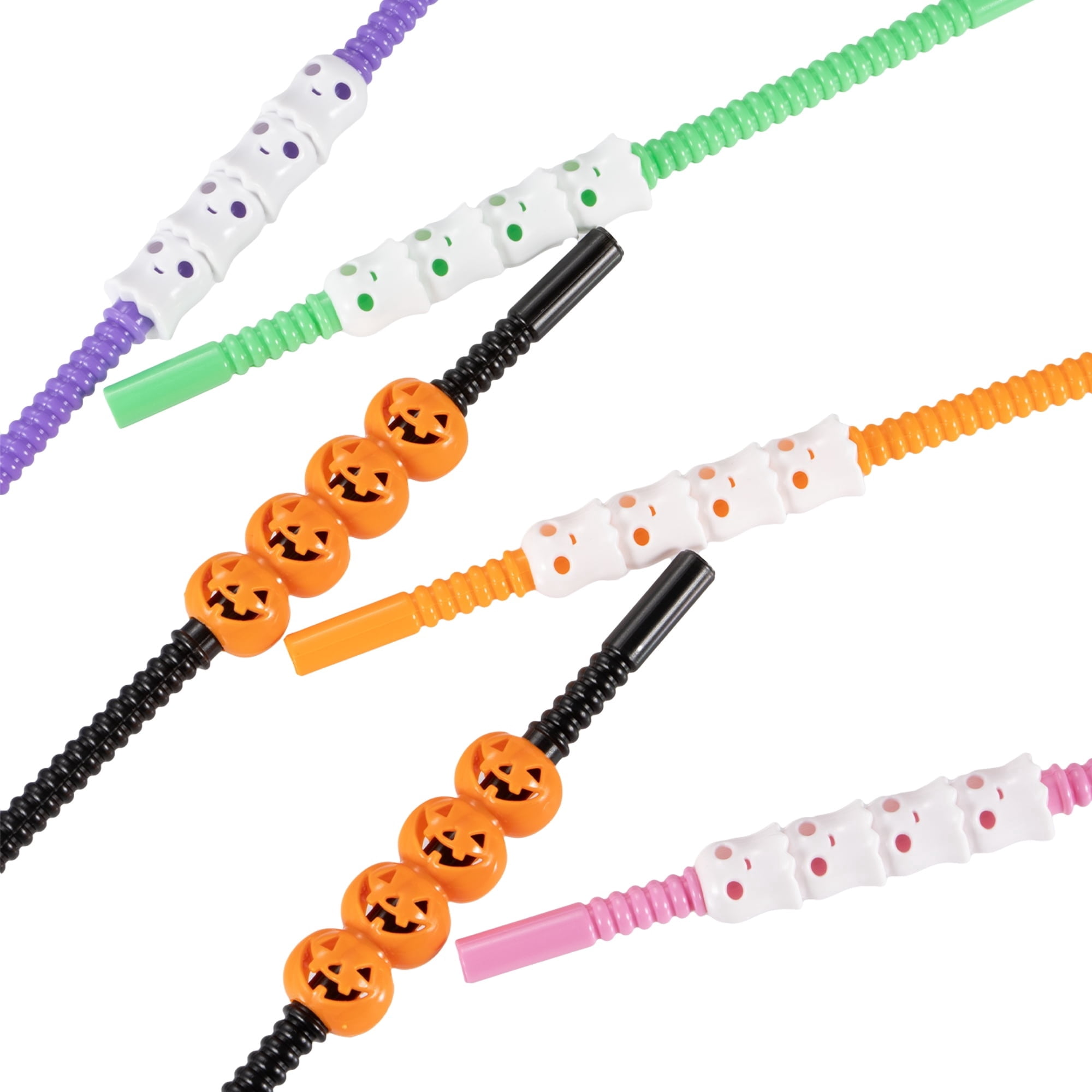 Jack-o'-Lanterns and Ghosts Plastic Straws, Multicolor, 8 Pieces, Halloween by Way To Celebrate