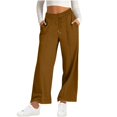 thumbnail image 2 of ibuvkizy Sweatpants Women with Pockets Clearance! Women Fashion Trousers Full Pants Casual Drawstring Straight Solid Color Loose Casual Wide Leg Pants Yellow,XL, 2 of 6