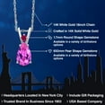 thumbnail image 2 of Gem Stone King 14K White Gold Pink Created Sapphire and Red Created Ruby Pendant Necklace for Women | 1.03 Cttw | Gemstone September Birthstone | Pear Shape 8X5MM | With 18 inch Chain, 2 of 6