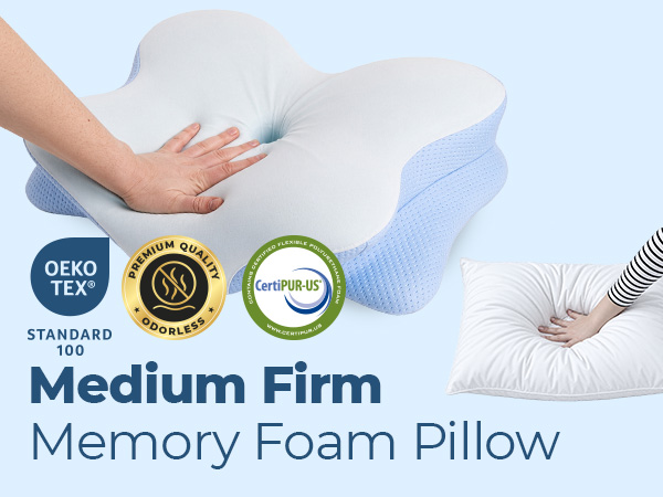 Derila Ergo Cervical Memory Foam Pillow, Blue photo 6