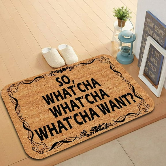 So What'cha What'cha Want Mats for Front Door Entry Front Porch Doormat Non-Slip Carpet Rugs Floor Mat Decorative for Home Bathroom Kitchen Indoor 20x32 Inch