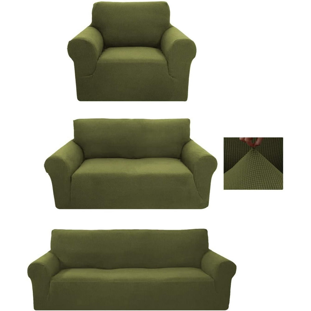 Sapphire Home 3Piece Brushed Premium SlipCover Set for Sofa Loveseat