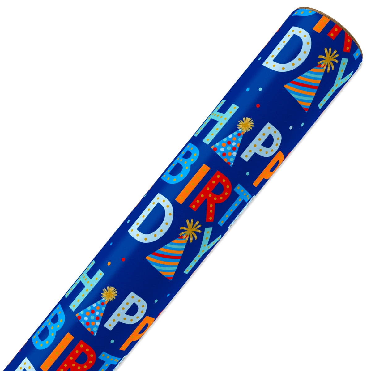 American Greetings 30 in. x 192 in. Blue Happy Birthday Wrapping Paper (1-Roll, 40 Sq. ft.)