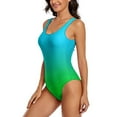 thumbnail image 3 of Blue Gre Ombre Swimsuit Sexy Gradit Print One Piece Swimwear Push Up Swimsuits Trdy Holiday Swim Beachwear, 3 of 7