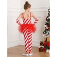 thumbnail image 5 of Zaldita Kids Girls Christmas Cosplay Jumpsuit Candy Cane Sleeveless One Piece Bodysuit for Stage Red 12, 5 of 7
