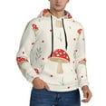 thumbnail image 2 of Uemuo Flat Mushrooms Pattern Men's Hoodie - Casual Pullover Hoodie with Kangaroo Pocket, Stylish Hooded Sweatshirt for Everyday Wear-Medium, 2 of 7