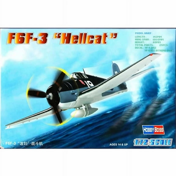 F-6F-3 Hellcat 1/72 Scale Plastic Model Kit Hobby Boss