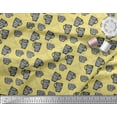 thumbnail image 3 of Soimoi Yellow Poly Georgette Fabric Life Begins After Coffee Text Printed Fabric 1 Yard 52 Inch Wide, 3 of 5