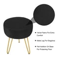 thumbnail image 6 of Velvet Footrest Stool Ottoman Round Modern Upholstered Vanity Footstool Side Table Seat Dressing Chair with Golden Metal Leg Black, 6 of 9