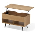thumbnail image 1 of Costway Table Basse Relevable de 31,5 Pouces Table Moderne avec Compartiment Caché Pieds en Bois pour la Maison Naturel, 1 of 10