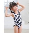 thumbnail image 2 of DONWEN Toddler Little Girl Swimsuit Cross Back Cute Ruffle Bownot One Piece Swimsuit Bathing Suit Swimwear7 Years, 2 of 8