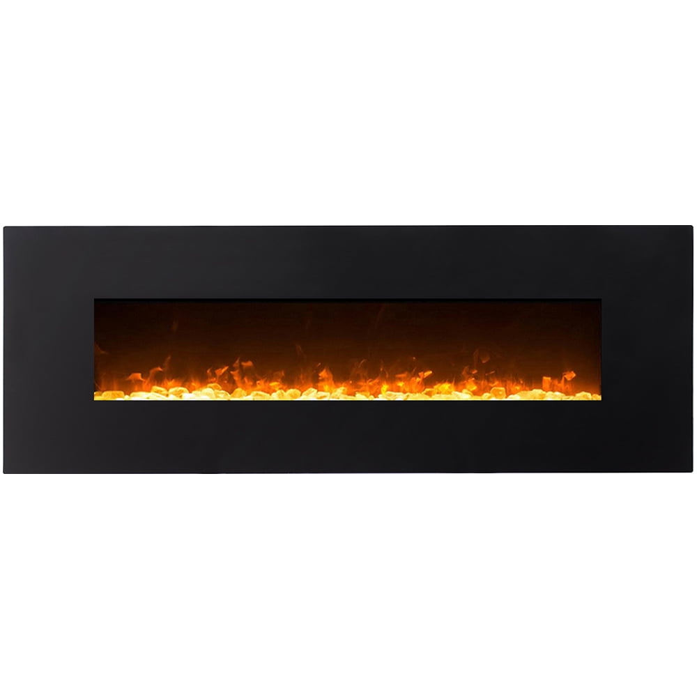 Regal Flame Erie Black 72inch Crystal Ventless Heater Electric Wall