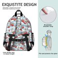 thumbnail image 3 of Fireman and Ladder Blue Pattern Backpack for School, Cute School Bag with Adjustable Shoulder Straps and Padded Back, 15.25"x11.5"x5.25", 3 of 3