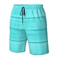 thumbnail image 4 of Sikiie Turquoise Wooden Print Men's Beach Shorts, High Elastic Quick-drying Shorts - with Drawstring and Slip Pockets, Suitable for Beach, Sports, Vacation-Large, 4 of 6