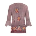 thumbnail image 4 of Cardigan for Women's Plus Size Summer Casual 3/4Sleeve T-Shirt Open Front Cardigan Outerwear Printing Blouse Coat Tops Party on Clearance, 4 of 5