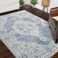 thumbnail image 7 of BNM Modern Medallion Indoor Area Rug, 5' x 7', Blue-Cream, 7 of 7