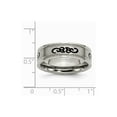 thumbnail image 6 of Grey Titanium Ring Band Wedding Ridged Black Rubber Edge 7mm Brushed, 6 of 6