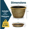 thumbnail image 2 of 10-Inch Whiskey Barrel Planters Outdoor Pack of 5 - Durable Plastic Plant Pots for Indoor & Outdoor Use with Drainage & Saucer, Lightweight Rustic Barrel Planters for Flowers, Herbs & Small Plants, 2 of 4