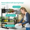 thumbnail image 4 of Over The Sink Dish Drying Rack,Adjustable,2 Tier Stainless Steel Dish Rack Drainer,Large Stainless Steel Dish Rack Over Sink for Kitchen Counter Organizer Storage Space Saver with Hooks (25.6"-33.5"), 4 of 8