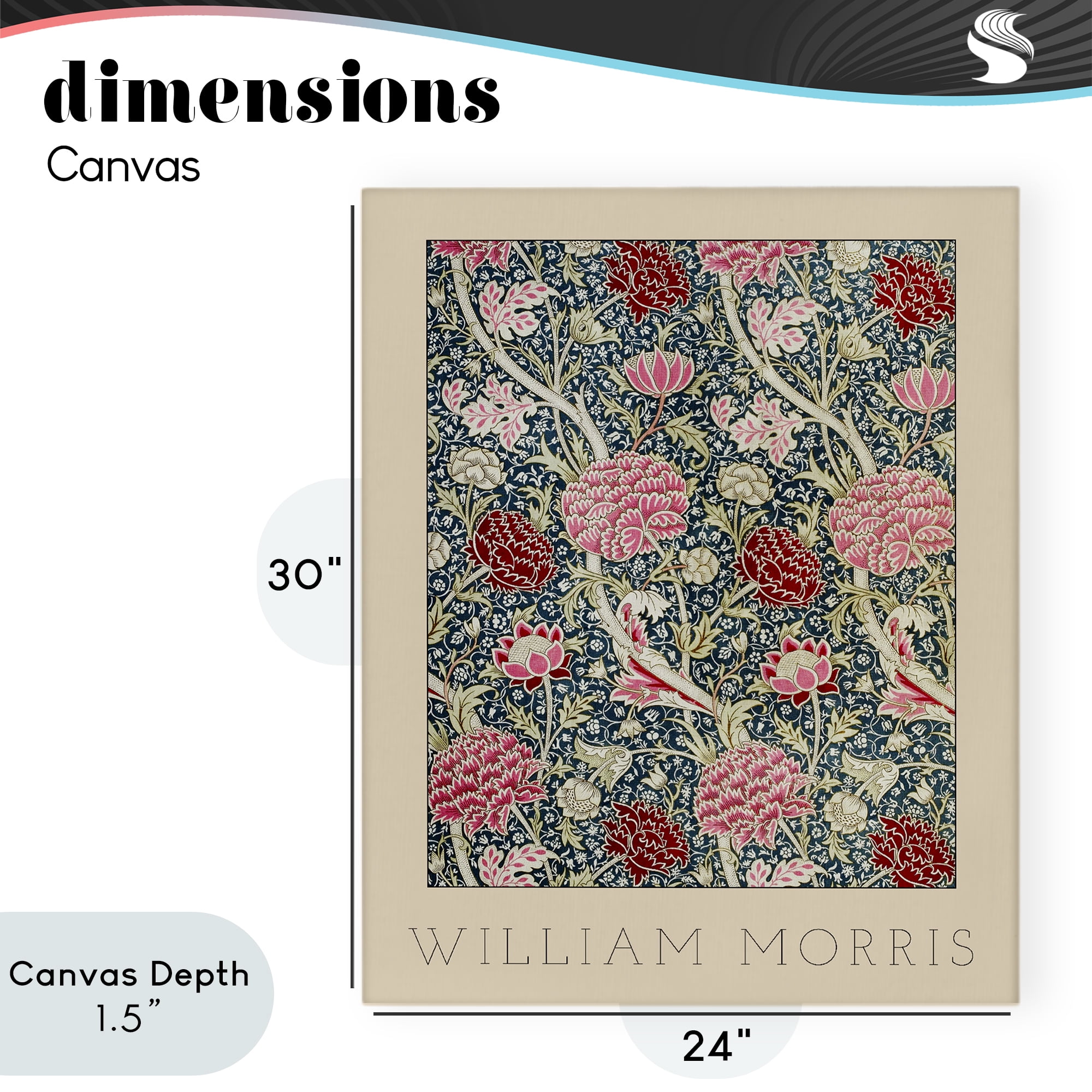 Stupell Industries Ornate Intertwined Flower Classic Canvas Wall Art, design by Lil' Rue