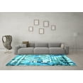 thumbnail image 3 of Ahgly Company Indoor Round Oriental Light Blue Industrial Area Rugs, 8' Round, 3 of 4