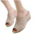 thumbnail image 5 of Vintage Fish Mouth Wedge Sandals Women Summer Outdoors Comfort Orthopedic Sandal Platform Sandals, 5 of 8
