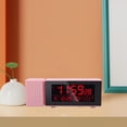 thumbnail image 1 of Reloj Despertador Digital Soledad Reloj de Noche Pantalla LCD Rosado Luz de Noche Snooze Temperatura, 1 of 10