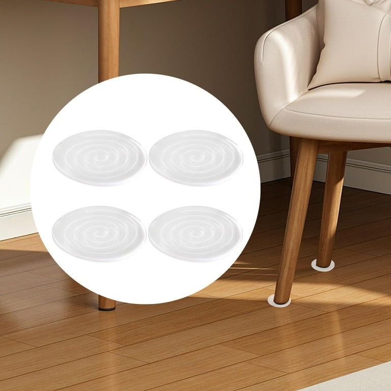 4Pcs Silicone Furniture Foot Pads Floor Protectors Household Furniture Leg Protectors Non Slip Transparent Protective Pads for Sofa Couch Round
