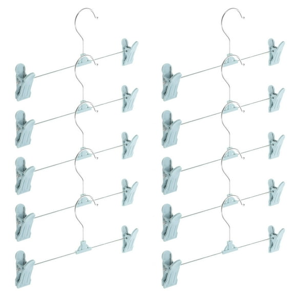 WHAMVOX  10 Pcs Skirt Hangers with Clips Multiple Non-slip Pants Shopping