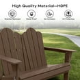 thumbnail image 3 of JUSTLET Folding Adirondack Loveseat, HDPE All-Weather,Outdoor Plastic Patio Chairs for Deck Lawn Fire Pit, Weather Resistant, Wood Texture, Brown, 3 of 9