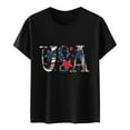 thumbnail image 3 of Tops de verano para mujer Día de la independencia Estampado de vacaciones Manga corta Cuello redondo Casual Loose Fit Graphic Tees Pompotops  hkajfhjk469086, 3 of 4
